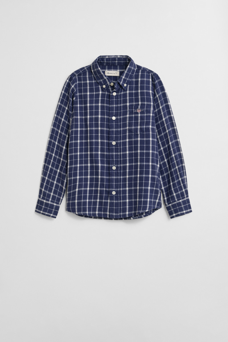 KOŠILE GANT CHECKED FLANNEL BD SHIRT PERSIAN BLUE