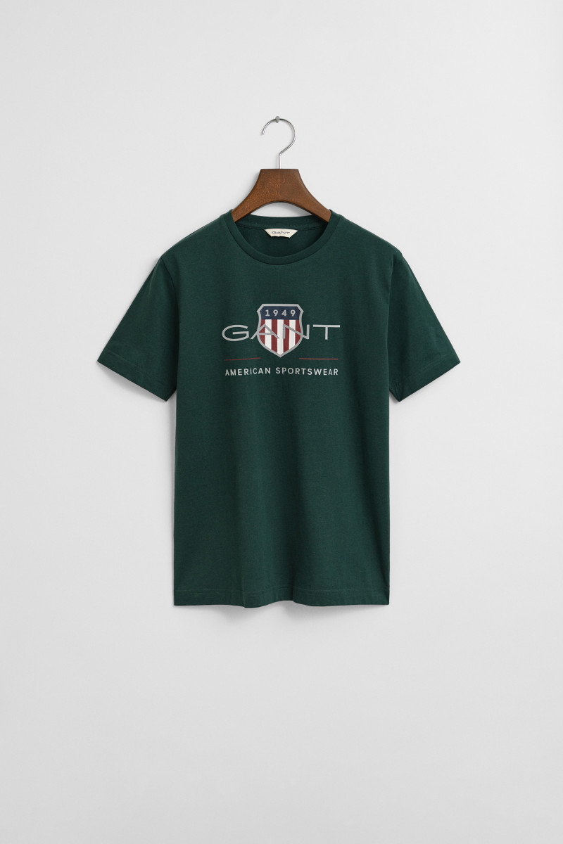 E-shop TRIČKO GANT ARCHIVE SHIELD SS T-SHIRT TARTAN GREEN