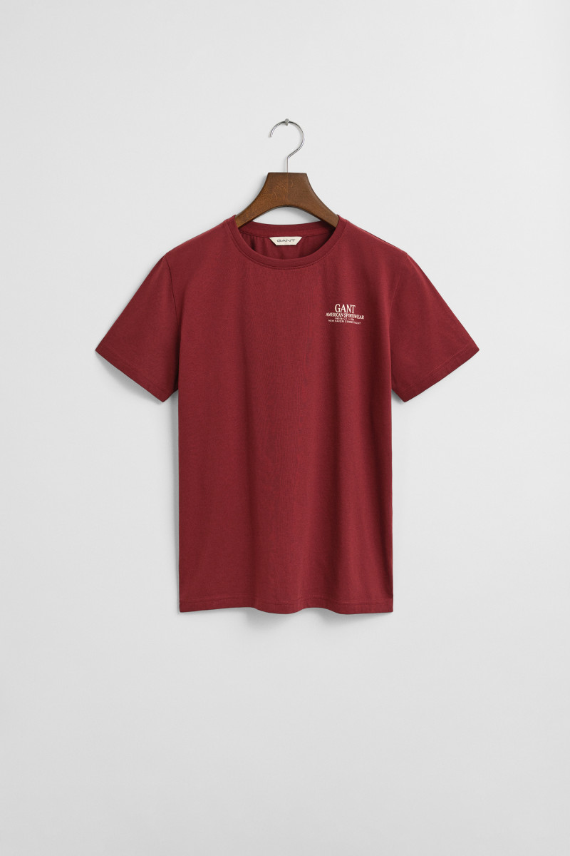 E-shop TRIČKO GANT GRAPHIC SS T-SHIRT PLUMPED RED