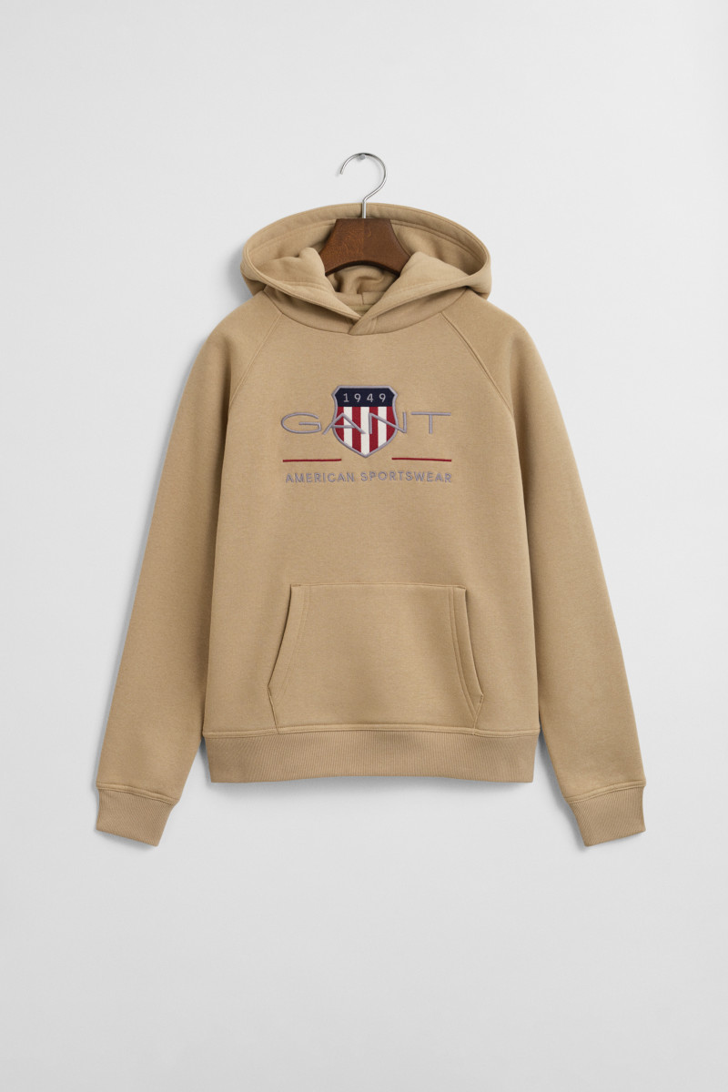 MIKINA GANT ARCHIVE SHIELD HOODIE DARK KHAKI
