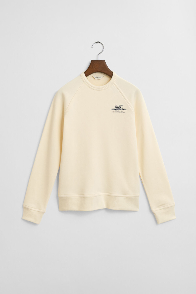 E-shop MIKINA GANT GRAPHIC RAGLAN C-NECK SWEAT CREAM