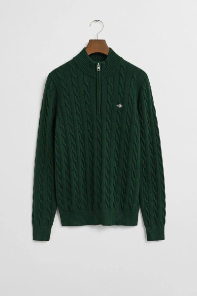 PULÓVER GANT COTTON CABLE HALF ZIP - Kép 1