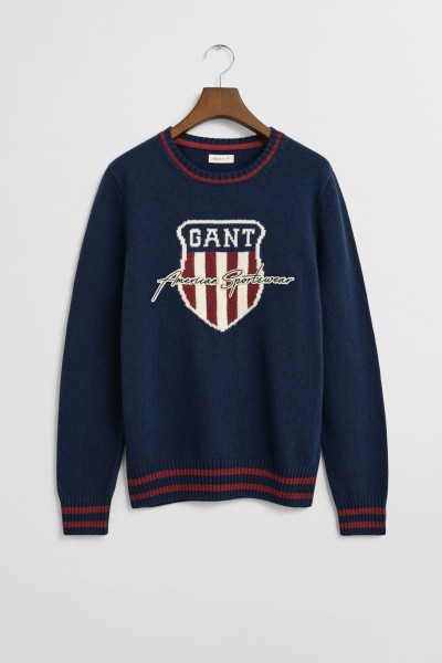 PULÓVER GANT GRAPHIC KNIT C-NECK - Kép 1