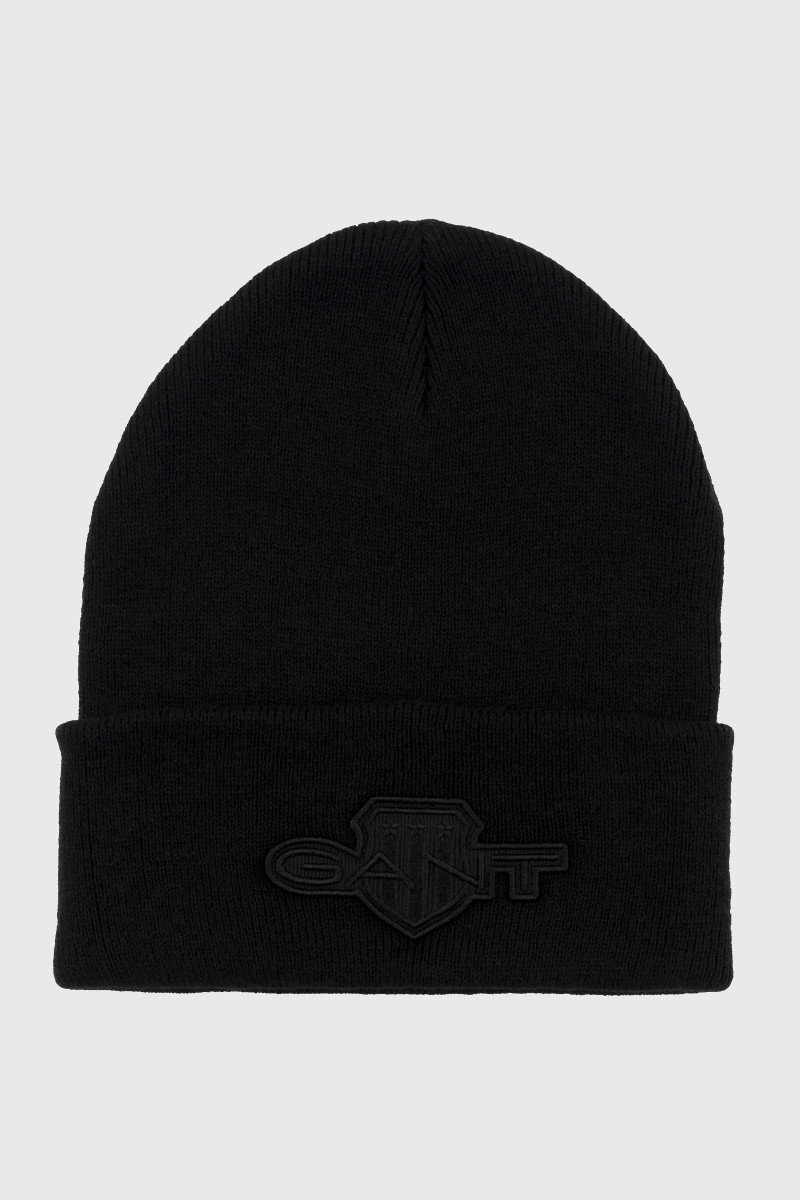 E-shop ČEPICE 7-16 LET GANT TONAL ARCHIVE SHIELD BEANIE BLACK