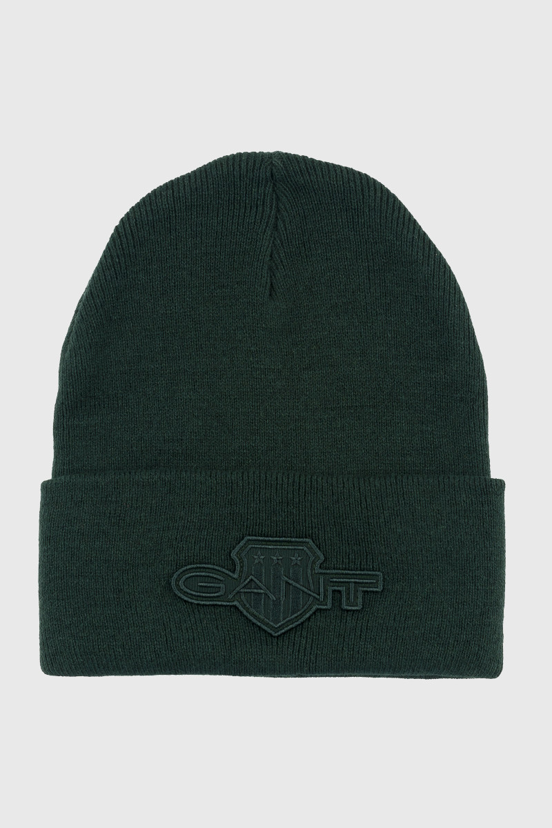 E-shop ČEPICE 7-16 LET GANT TONAL ARCHIVE SHIELD BEANIE TARTAN GREEN