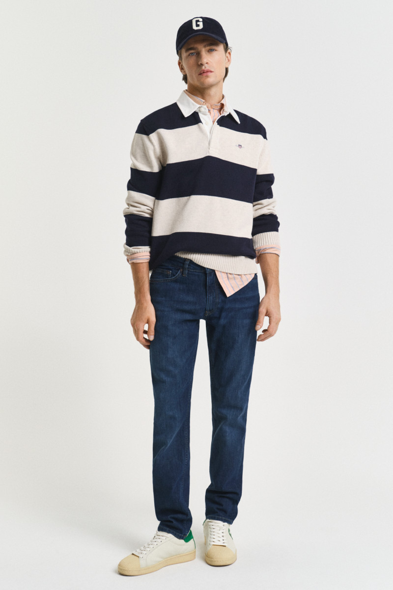DŽÍNY GANT SLIM JEANS DARK BLUE WORN IN