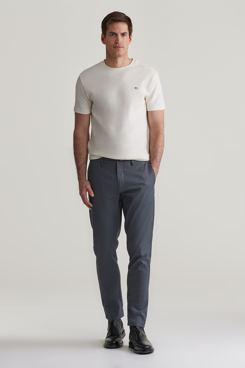 NOHAVICE GANT SLIM CHINOS ANTRACITE