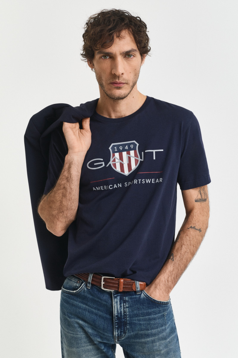 E-shop TRIČKO GANT REG ARCHIVE SHIELD SS T-SHIRT EVENING BLUE