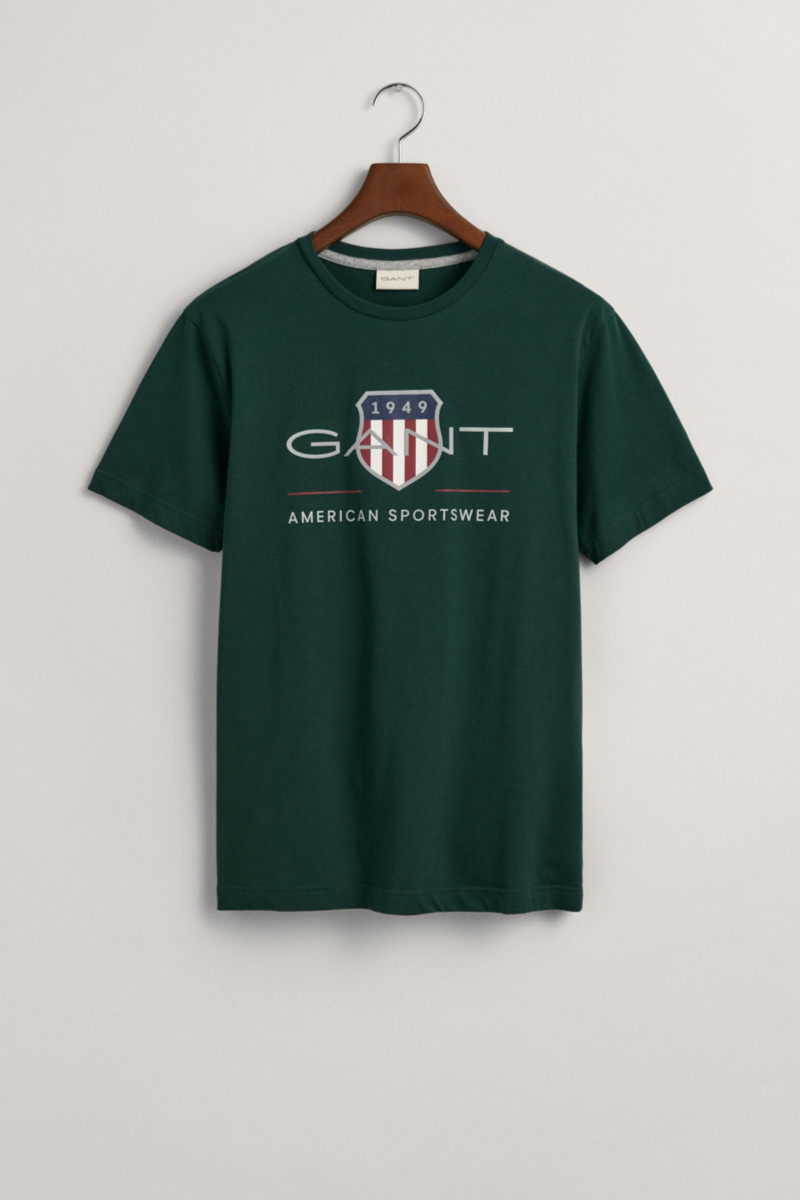 TRIČKO GANT REG ARCHIVE SHIELD SS T-SHIRT TARTAN GREEN