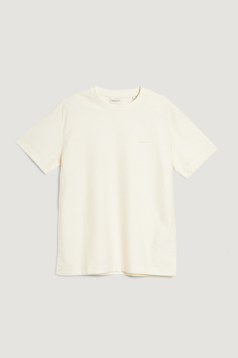 E-shop TRIČKO GANT TWILL TEXTURE T-SHIRT CREAM