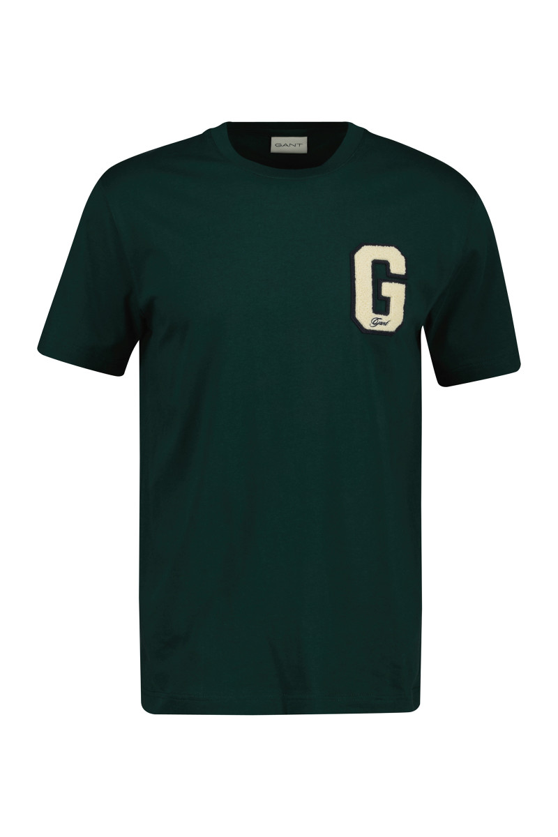 TRIČKO GANT G BADGE SS T-SHIRT TARTAN GREEN