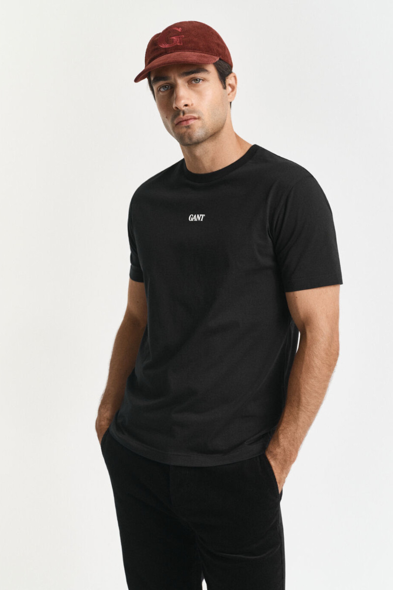 TRIČKO GANT SMALL GRAPHIC SS T-SHIRT BLACK