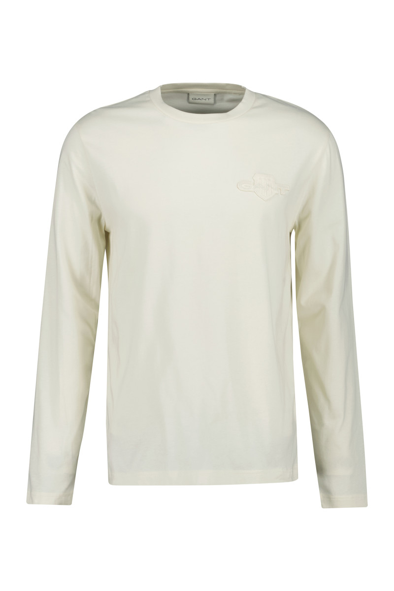 E-shop TRIČKO GANT REG TONAL SHIELD LS T-SHIRT CREAM