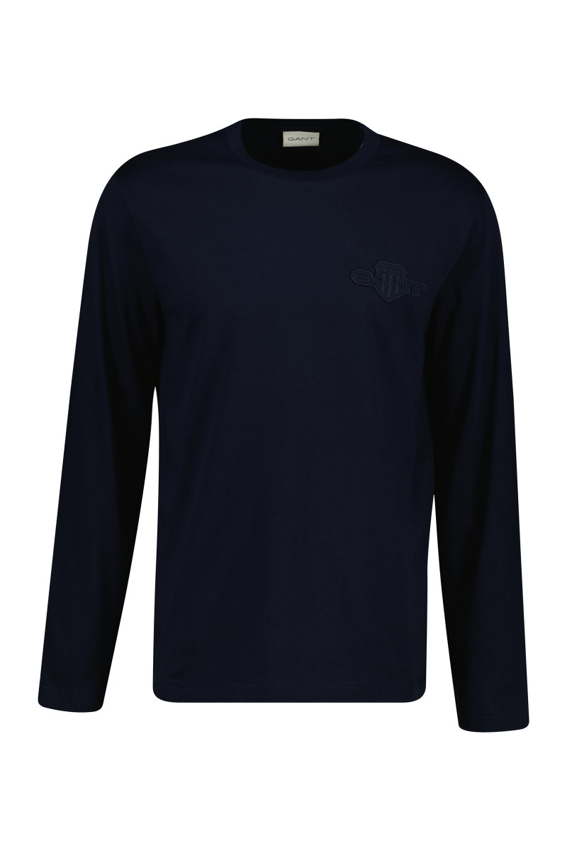 E-shop TRIČKO GANT REG TONAL SHIELD LS T-SHIRT EVENING BLUE
