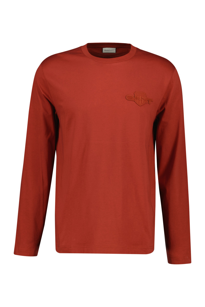 E-shop TRIČKO GANT REG TONAL SHIELD LS T-SHIRT MODERN RUST