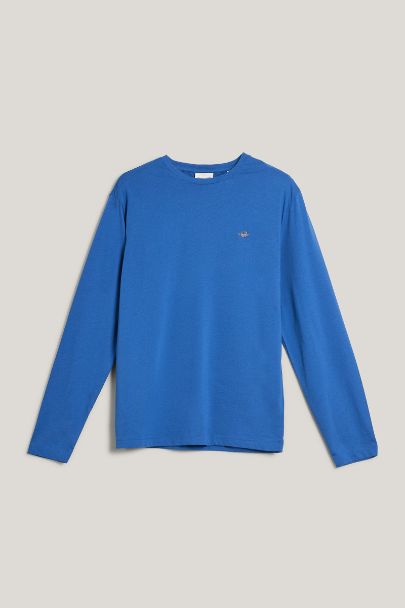 E-shop TRIČKO GANT REG SHIELD LS T-SHIRT RICH BLUE