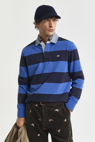 POLOKOŠEĽA GANT REG CHAMBRAY STRIPE HEAVY RUGGER - Fotografia č. 1
