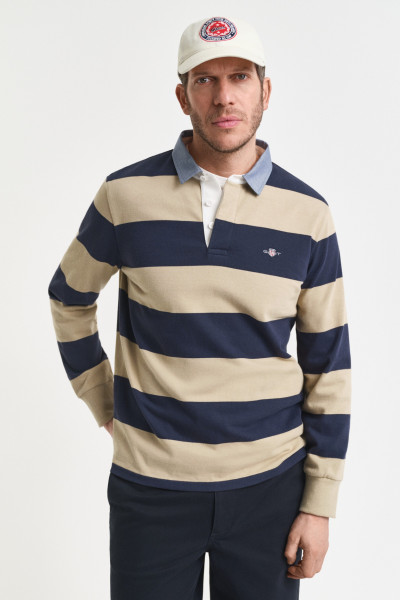 POLOKOŠEĽA GANT REG CHAMBRAY STRIPE HEAVY RUGGER - Fotografia č. 1