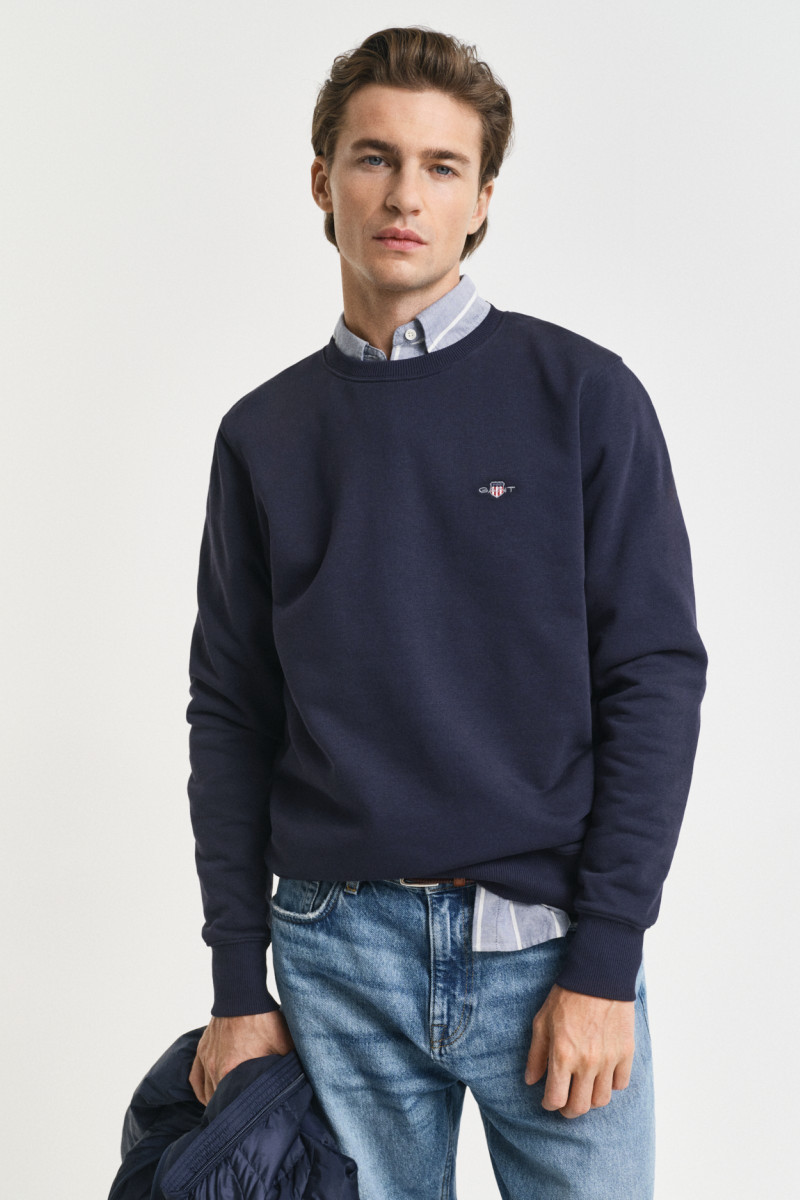 MIKINA GANT REG SHIELD C-NECK SWEAT EVENING BLUE