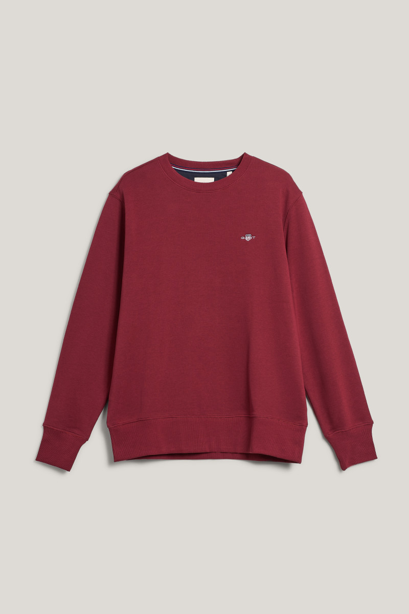 E-shop MIKINA GANT REG SHIELD C-NECK SWEAT PLUMPED RED
