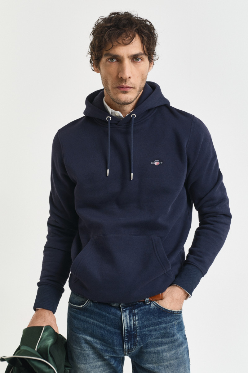 MIKINA GANT REG SHIELD HOODIE EVENING BLUE