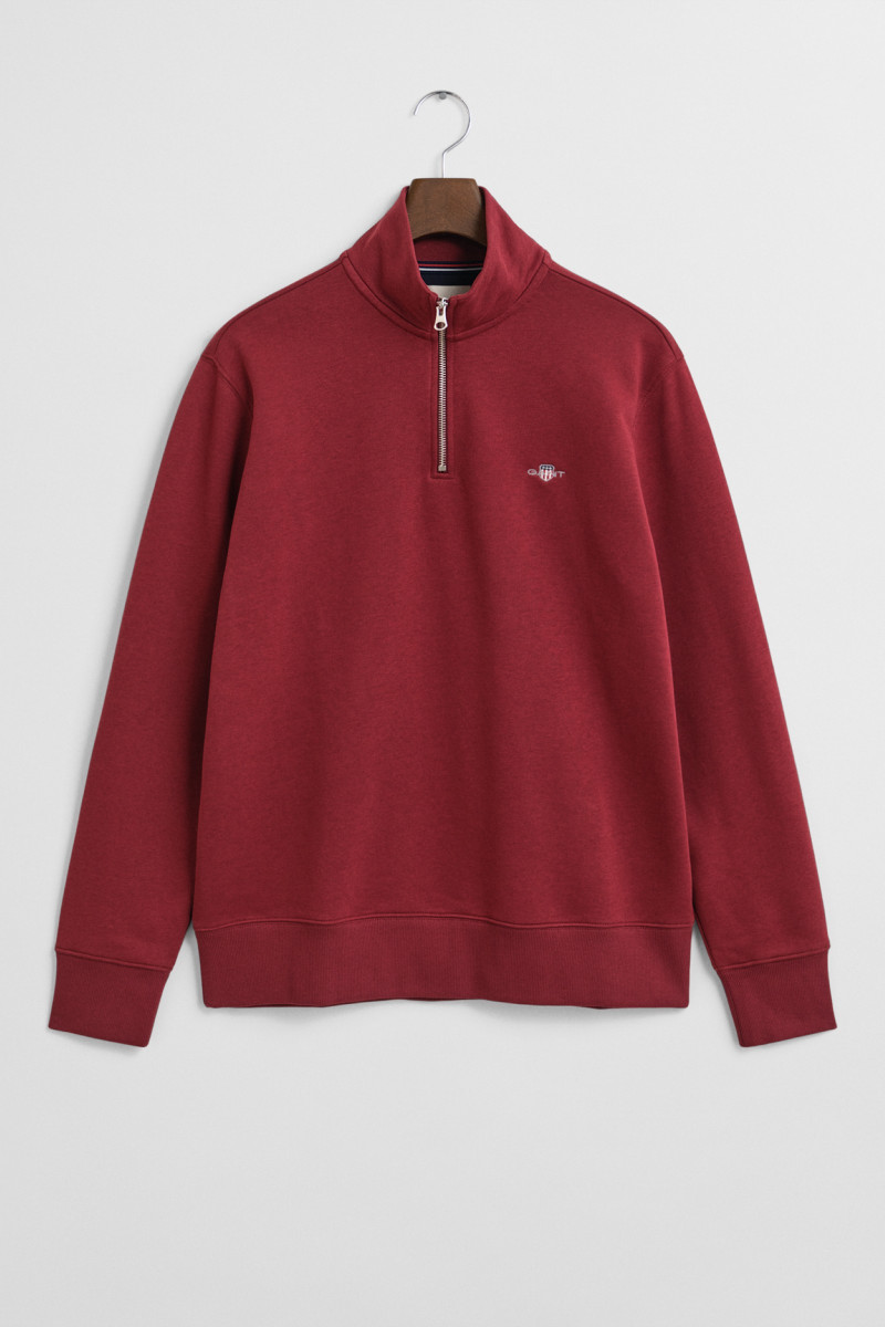 E-shop MIKINA GANT REG SHIELD HALF ZIP SWEAT PLUMPED RED