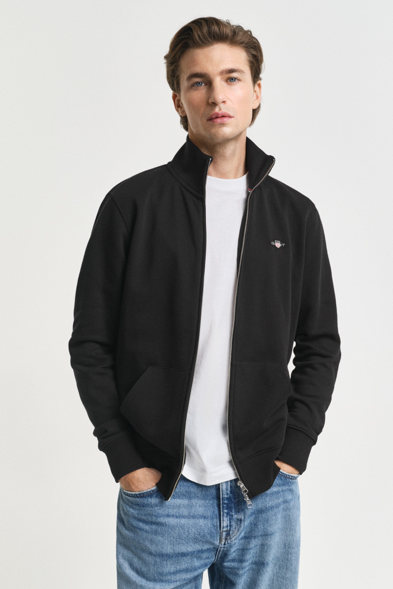 MIKINA GANT REG SHIELD FULL ZIP SWEAT BLACK