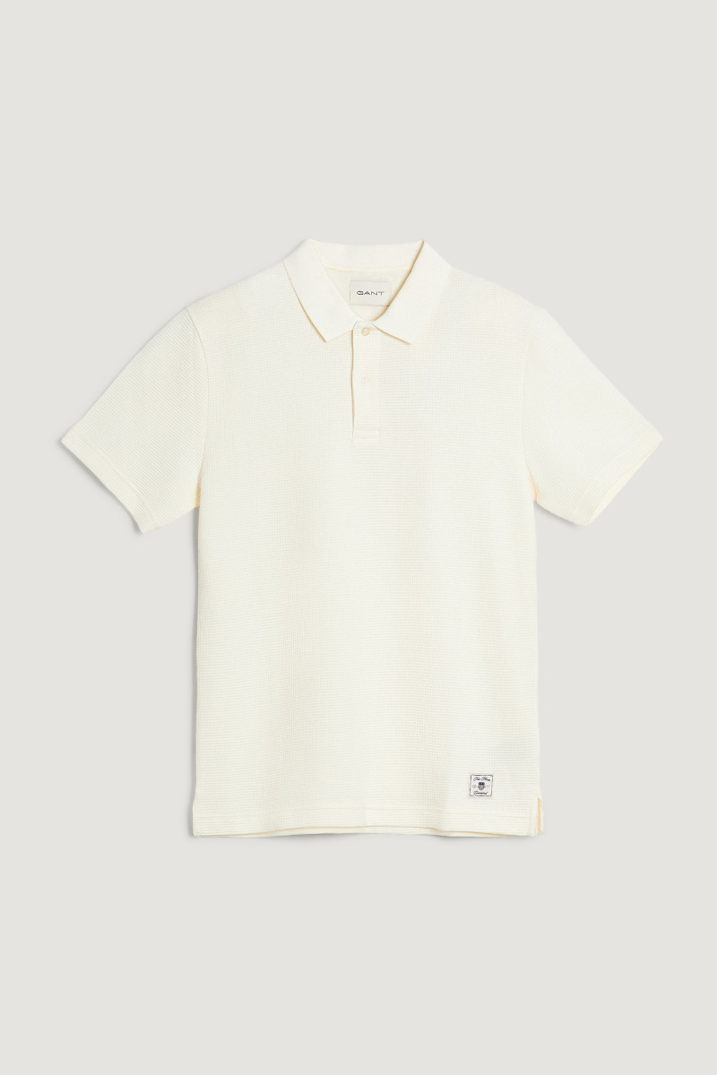 POLOKOŠILE GANT WAFFLE TEXTURE SS POLO CREAM