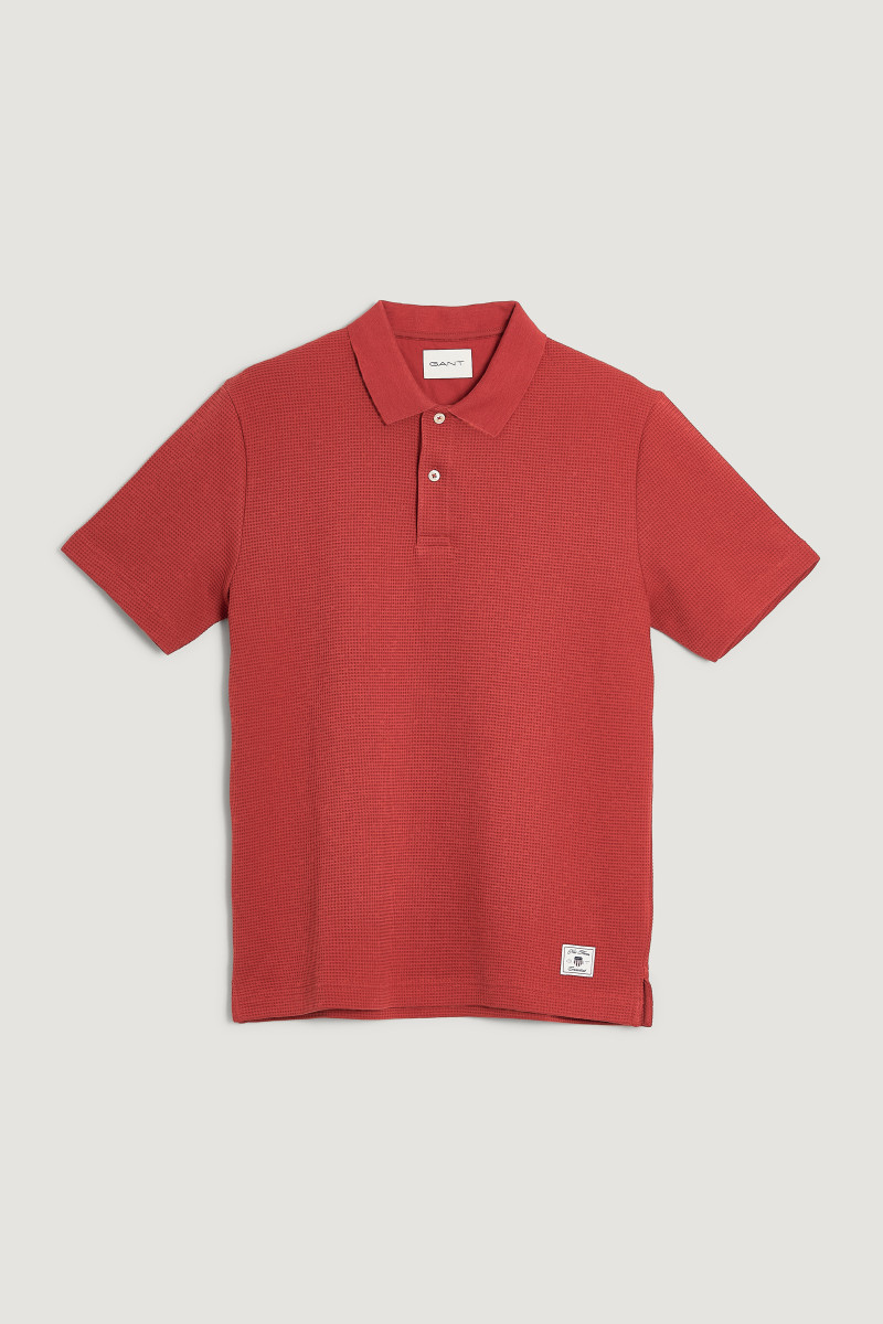 E-shop POLOKOŠILE GANT WAFFLE TEXTURE SS POLO MODERN RUST