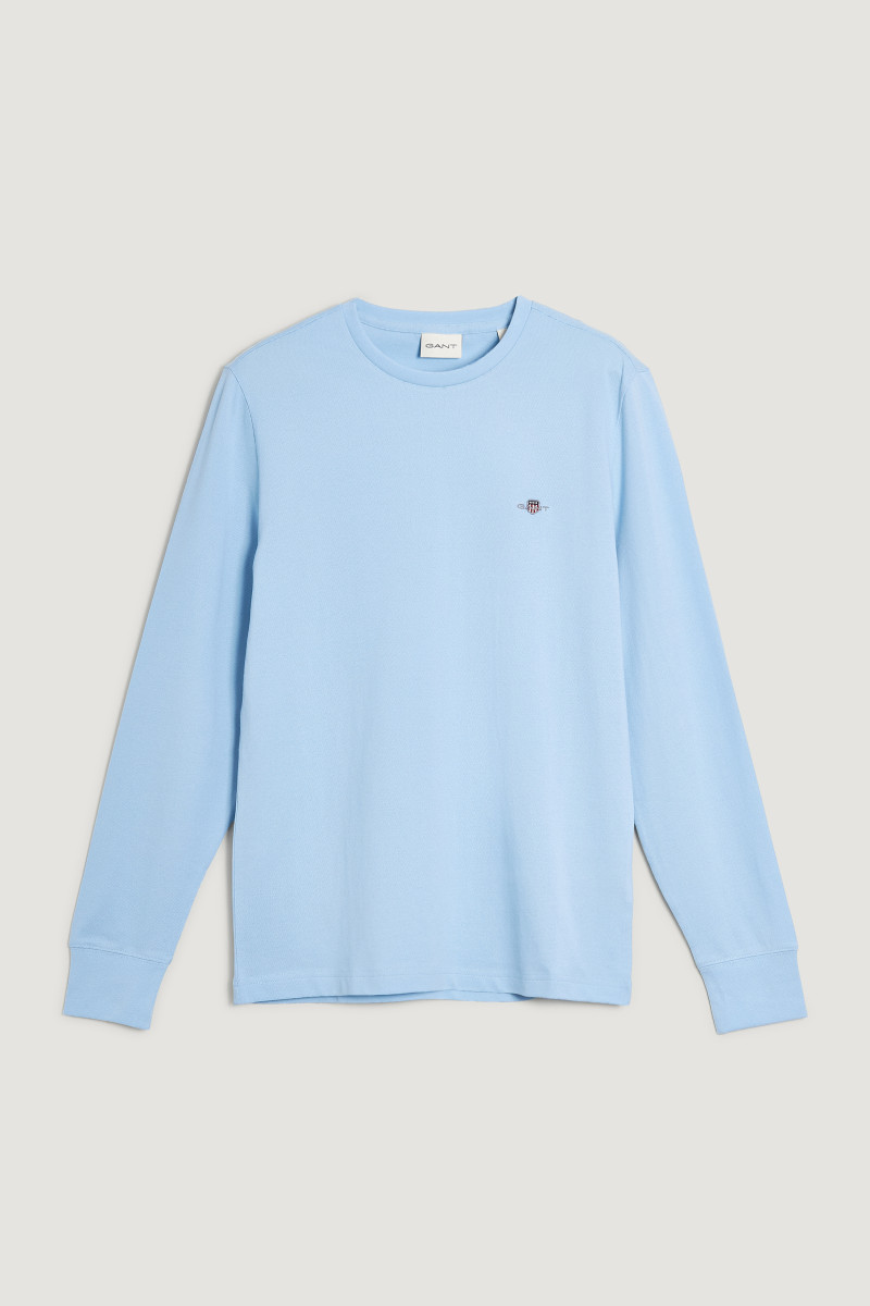 E-shop TRIČKO GANT SLIM PIQUE LS T-SHIRT FRESH BLUE
