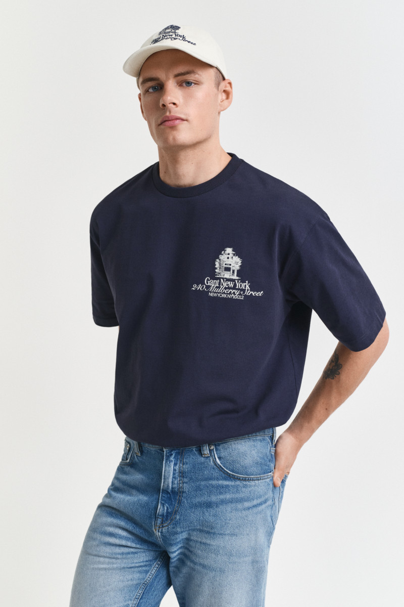 TRIČKO GANT GRAPHIC T-SHIRT EVENING BLUE