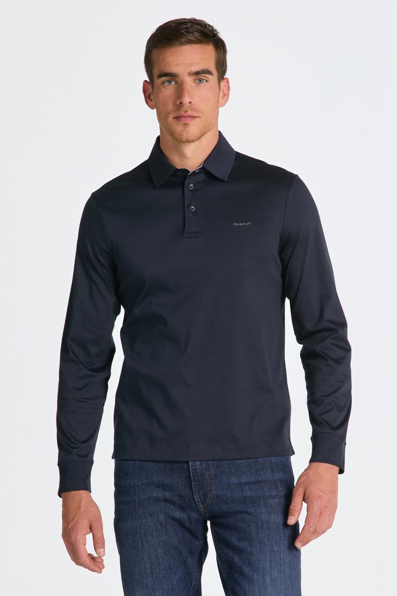 E-shop POLOKOŠILE GANT MERCERIZED LS JERSEY RUGGER EVENING BLUE
