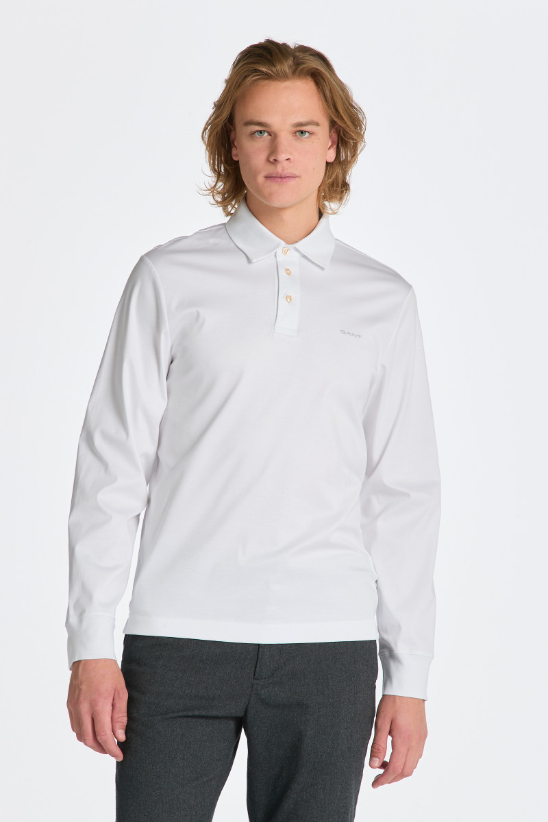 POLOKOŠEĽA GANT MERCERIZED LS JERSEY RUGGER WHITE