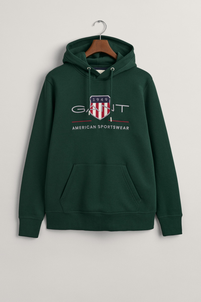 E-shop MIKINA GANT REG ARCHIVE SHIELD HOODIE TARTAN GREEN
