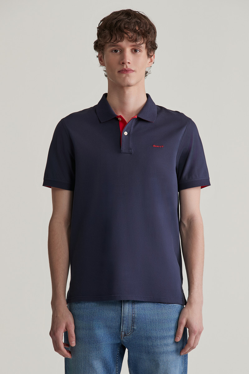 POLOKOŠEĽA GANT REG CONTRAST PIQUE SS POLO EVENING BLUE