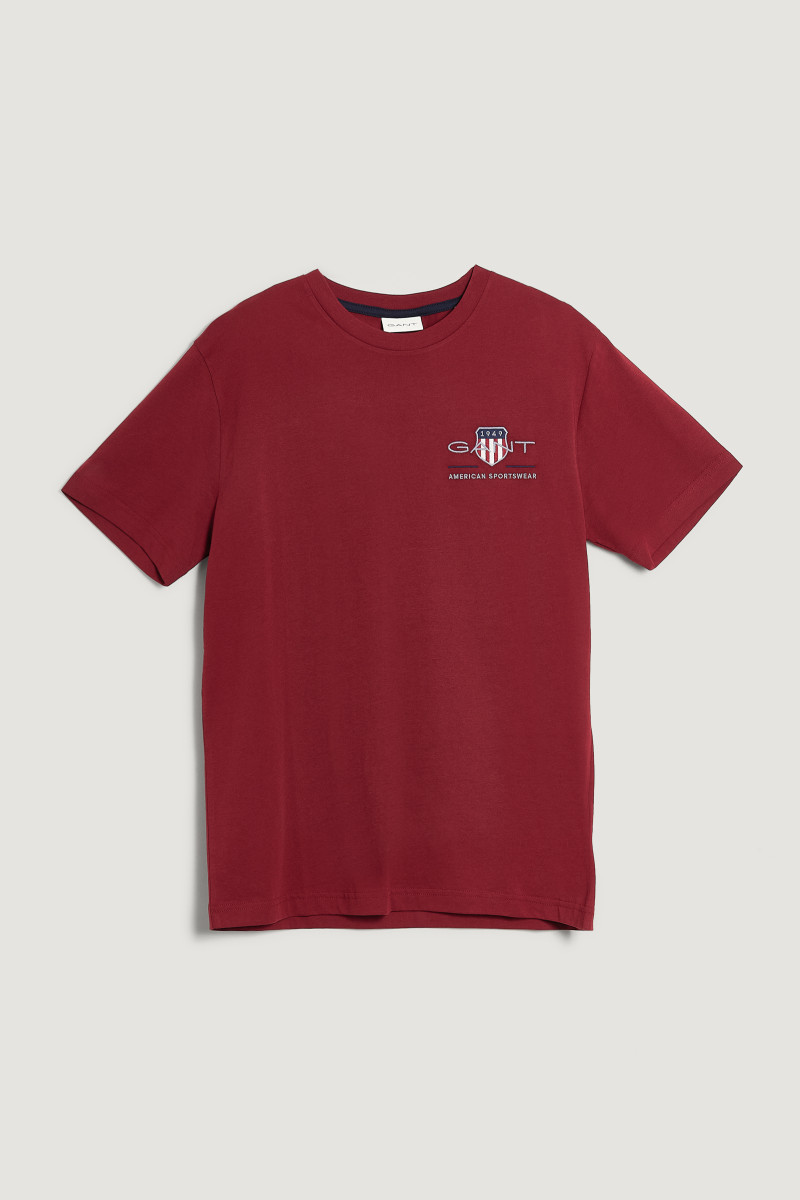 E-shop TRIČKO GANT REG ARCHIVE SHIELD EMB SS T-SHIRT PLUMPED RED
