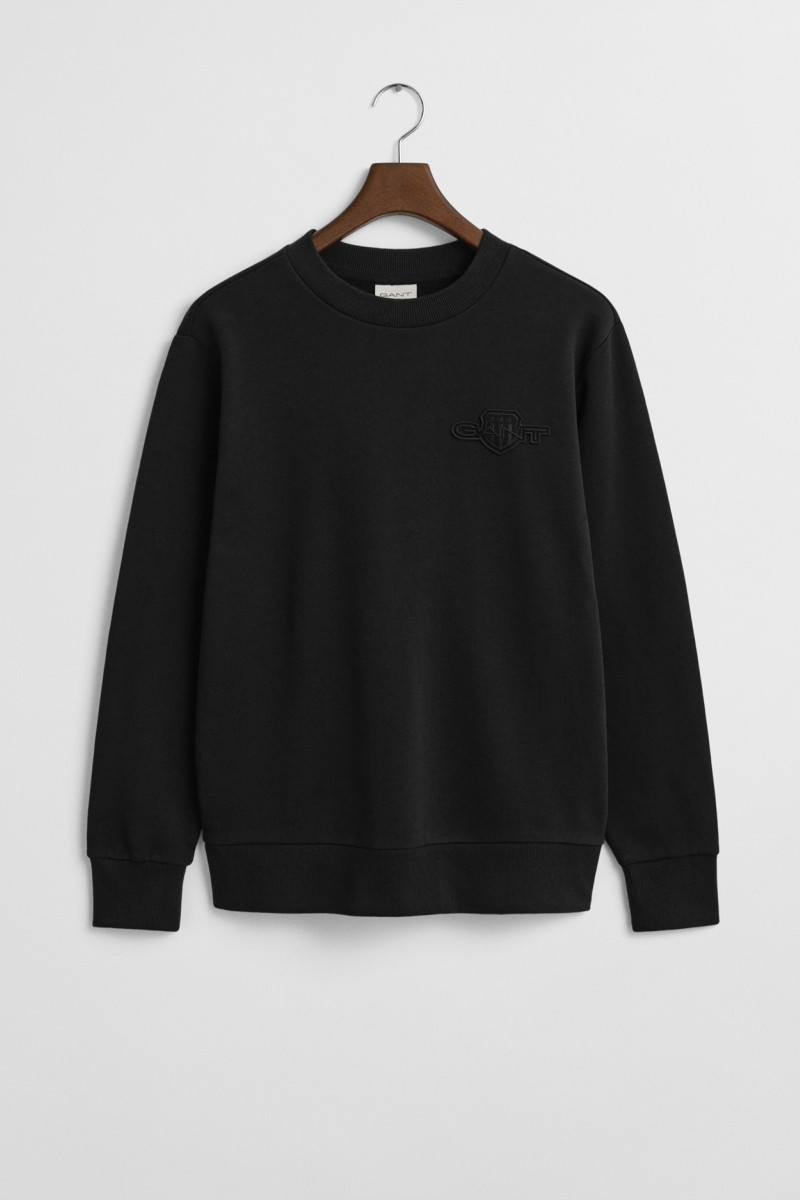 E-shop MIKINA GANT REG TONAL SHIELD C-NECK SWEAT BLACK