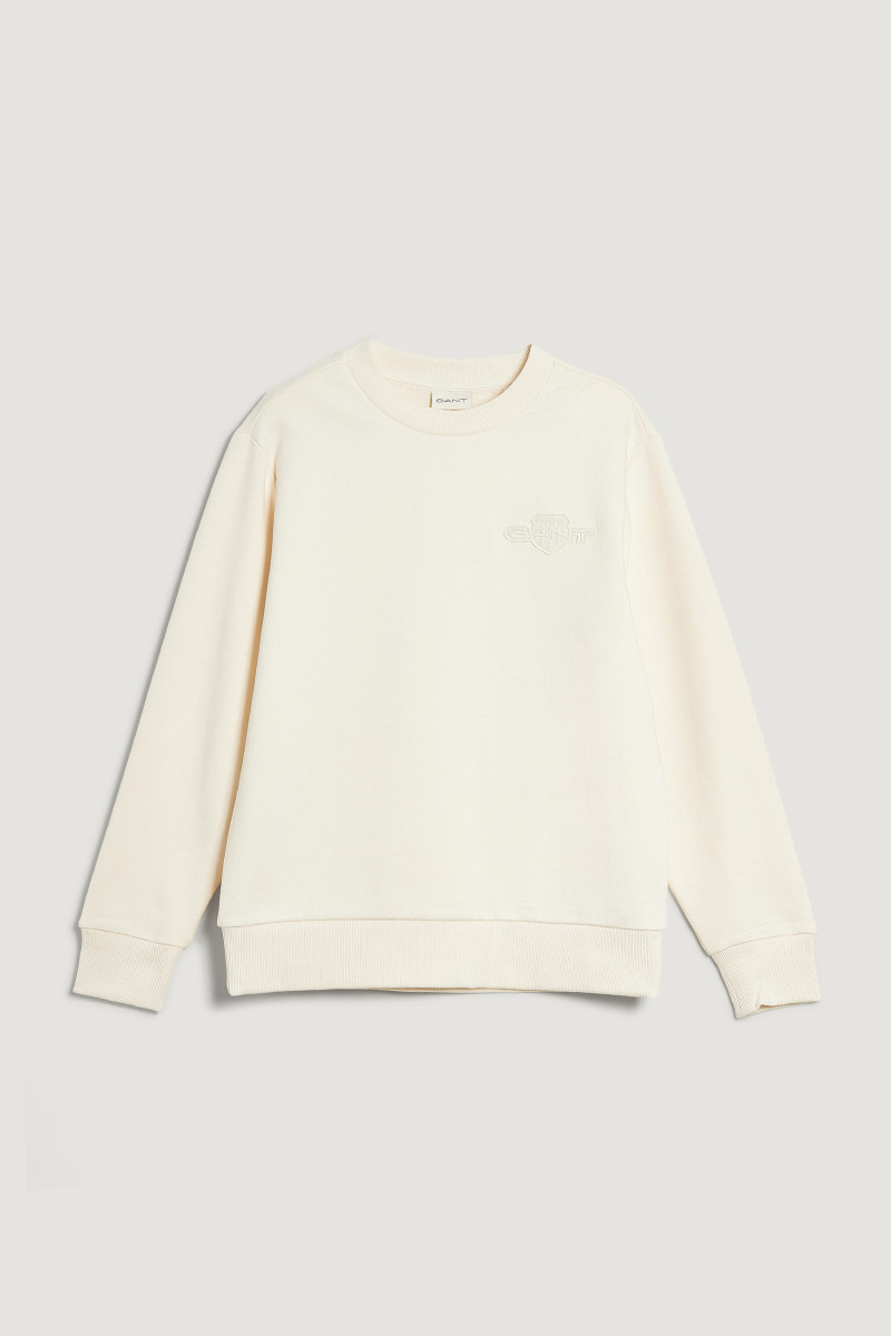 E-shop MIKINA GANT REG TONAL SHIELD C-NECK SWEAT CREAM