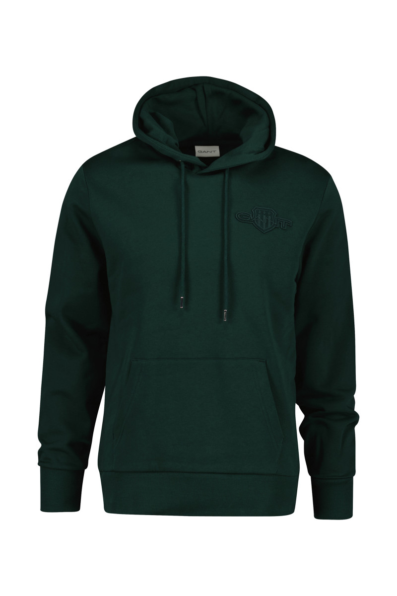 E-shop MIKINA GANT REG TONAL SHIELD HOODIE TARTAN GREEN