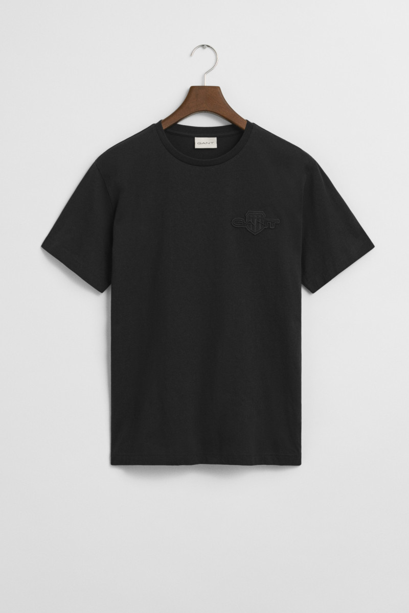 TRIČKO GANT REG TONAL SHIELD SS T-SHIRT BLACK