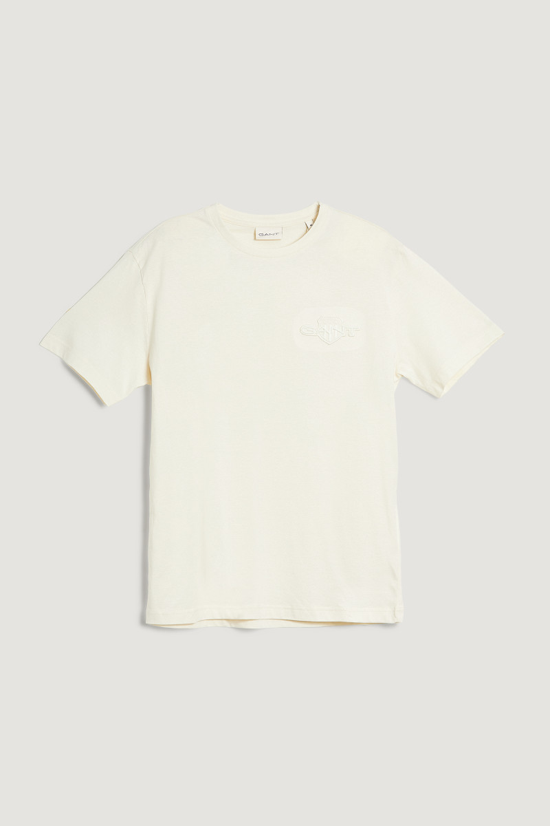 E-shop TRIČKO GANT REG TONAL SHIELD SS T-SHIRT CREAM
