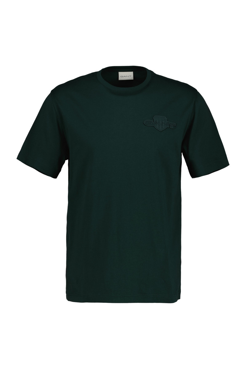 E-shop TRIČKO GANT REG TONAL SHIELD SS T-SHIRT TARTAN GREEN