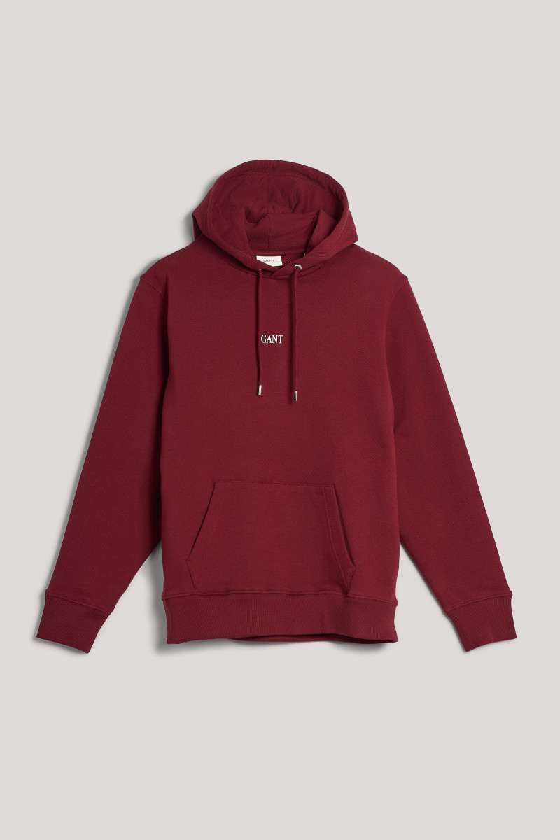E-shop MIKINA GANT SMALL GRAPHIC SWEAT HOODIE PLUMPED RED