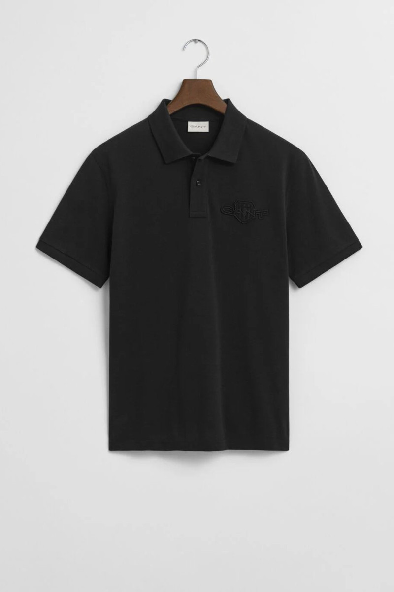 POLOKOŠILE GANT REG TONAL SHIELD SS POLO BLACK