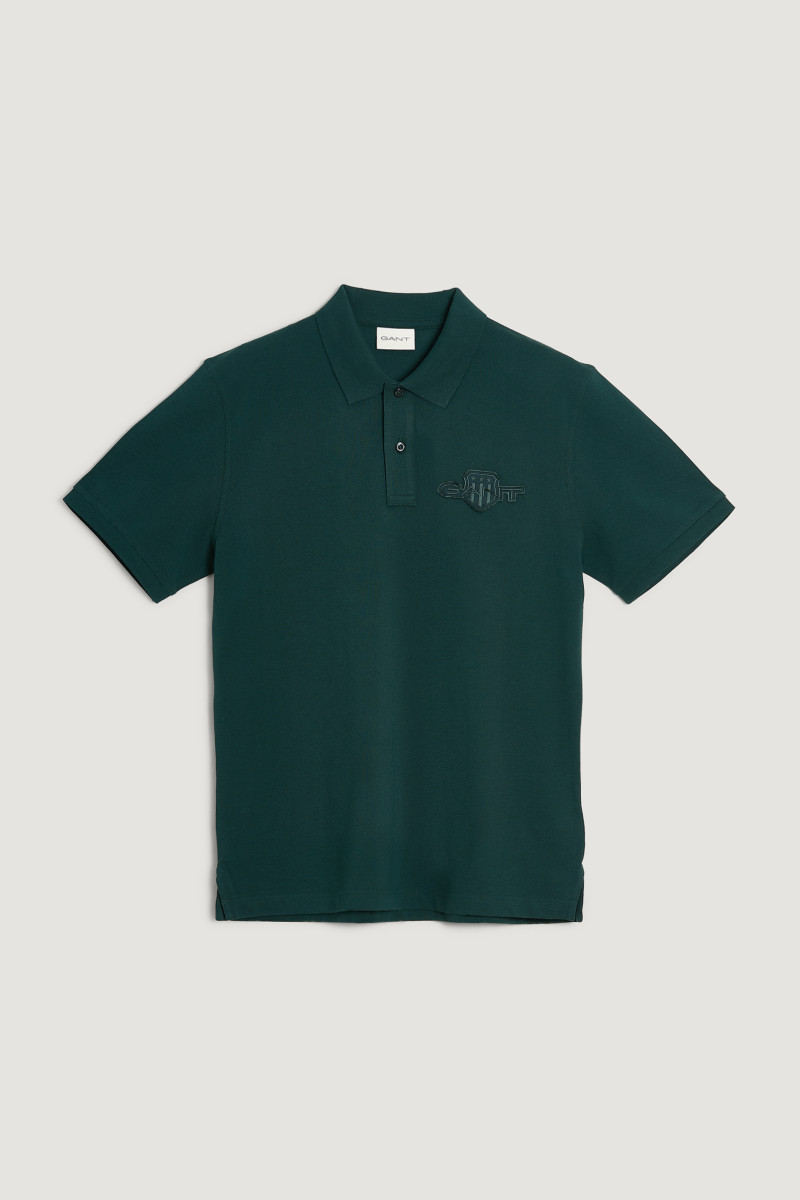 E-shop POLOKOŠILE GANT REG TONAL SHIELD SS POLO TARTAN GREEN
