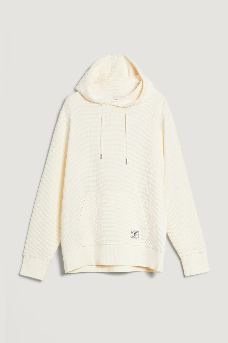 E-shop MIKINA GANT WAFFLE TEXTURE HOODIE CREAM