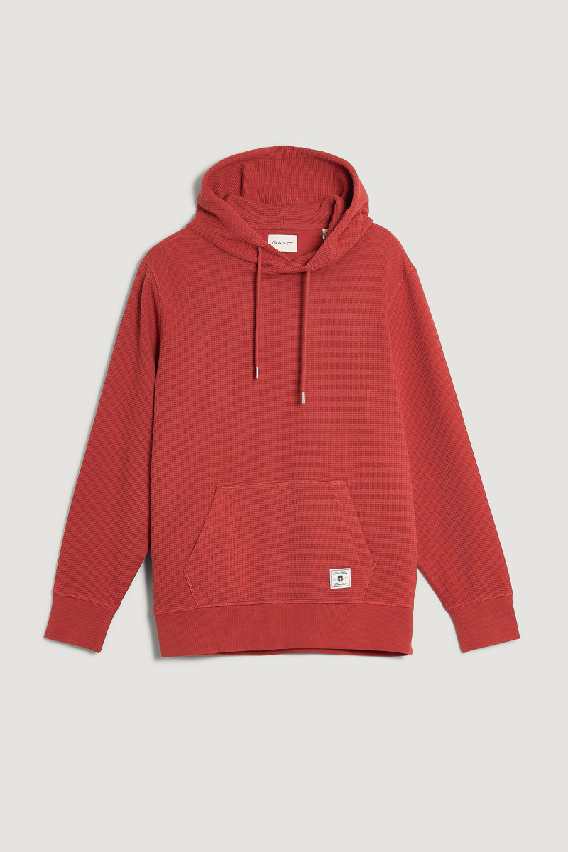 MIKINA GANT WAFFLE TEXTURE HOODIE MODERN RUST