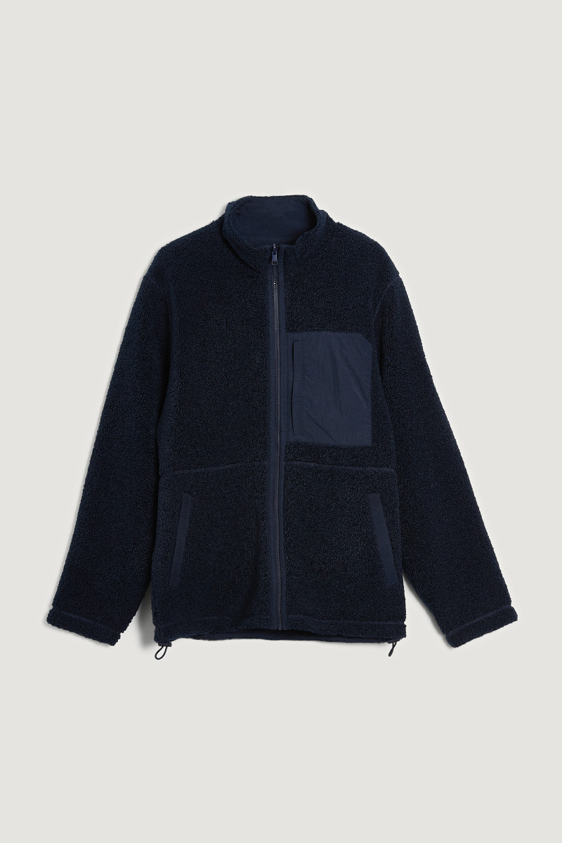 MIKINA GANT REVERSIBLE FLEECE EVENING BLUE