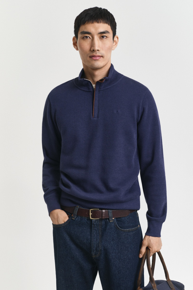 E-shop MIKINA GANT SACKER RIB HALF ZIP PERSIAN BLUE