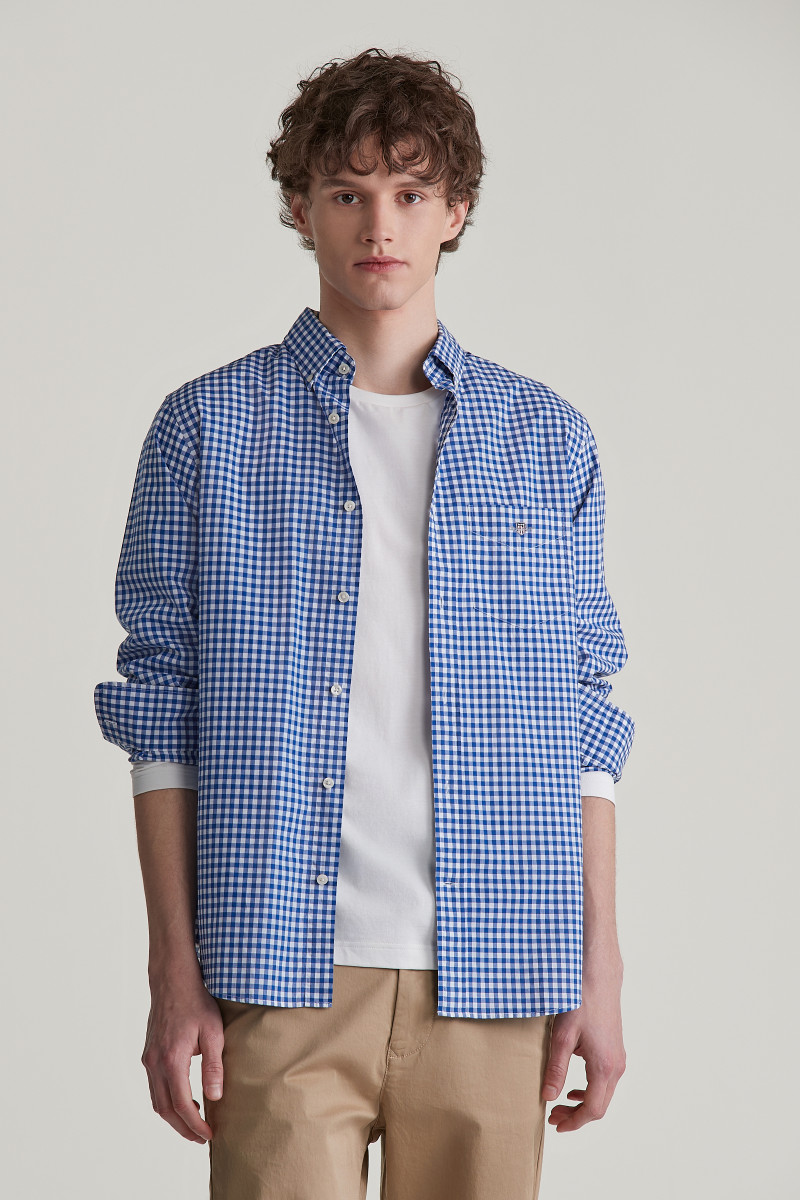 KOŠEĽA GANT REG CLASSIC POPLIN GINGHAM SHIRT COLLEGE BLUE